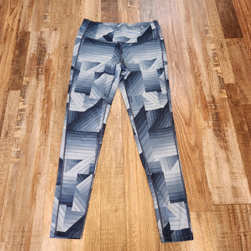 Athleta Blue Geometric Print Leggings